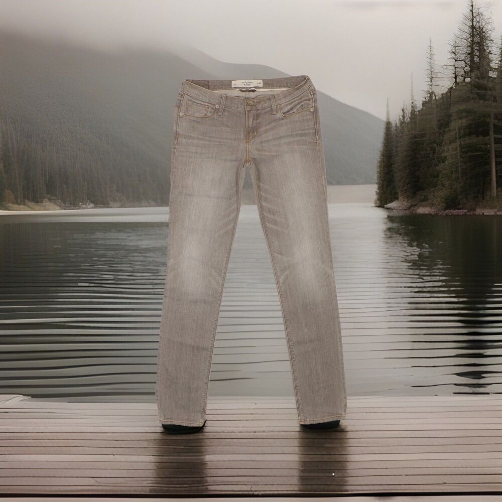 Abercrombie & Fitch Skinny Jeans 2 (27x29.5) Gray Perfect Stretch Denim Womens